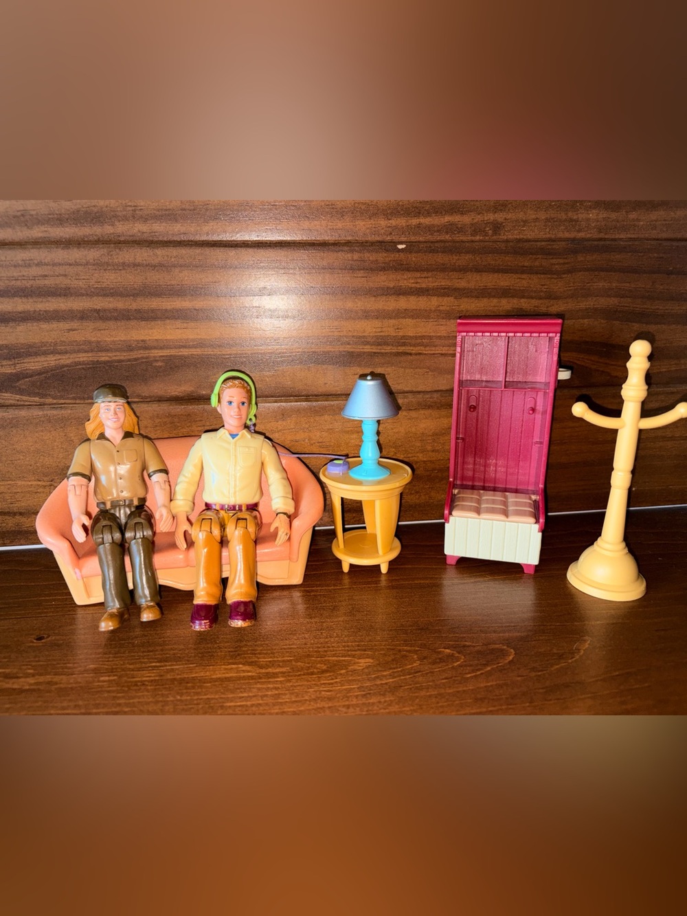 Vintage fisher price loving family dolls and accessories